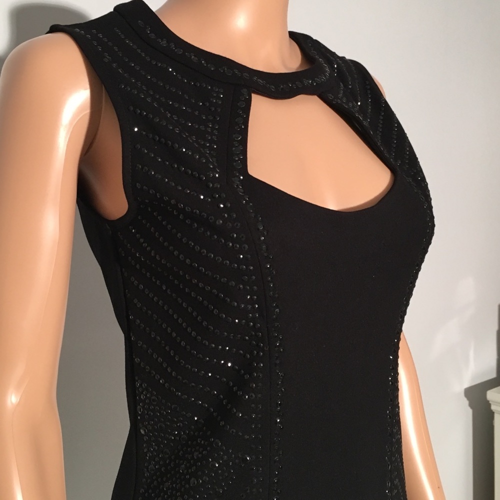 Cache Sparkly Black Keyhole Top, Pre-Owned - image 3